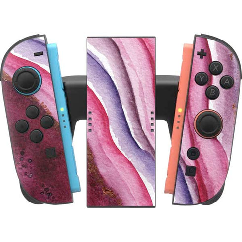 Plum Watercolor Geode Nintendo Switch 2 (2025) Joy-Con Controller Skin