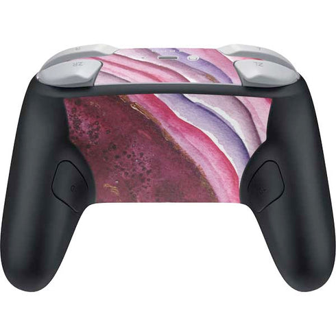 Plum Watercolor Geode Nintendo Switch 2 (2025) Pro Controller Skin