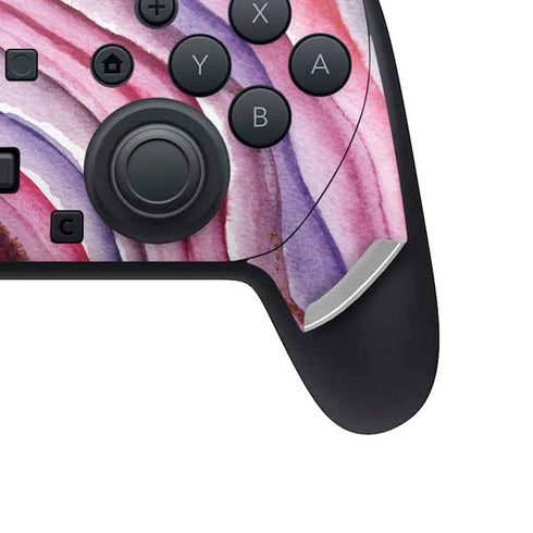 Plum Watercolor Geode Nintendo Switch 2 (2025) Pro Controller Skin