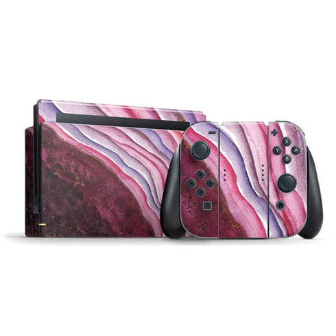 Plum Watercolor Geode Nintendo Skins
