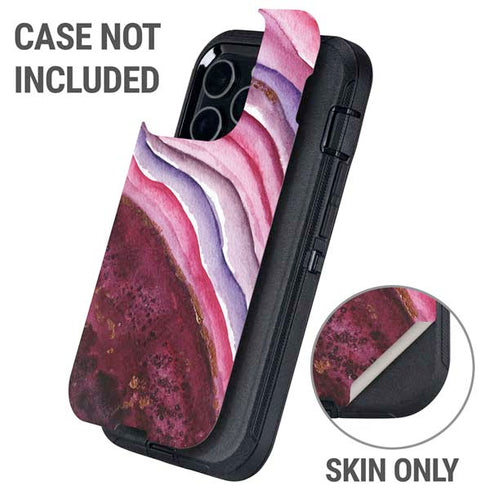 Plum Watercolor Geode Otterbox Defender iPhone Skin