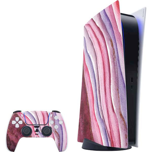 Plum Watercolor Geode PlayStation PS5 Skins