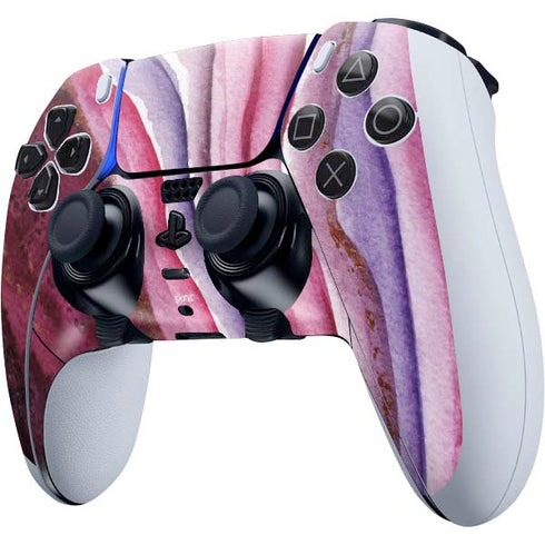 Plum Watercolor Geode PS5 DualSense Edge Pro Controller Skin