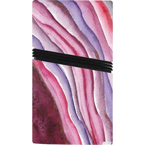 Plum Watercolor Geode PS5 Pro Bundle Skin