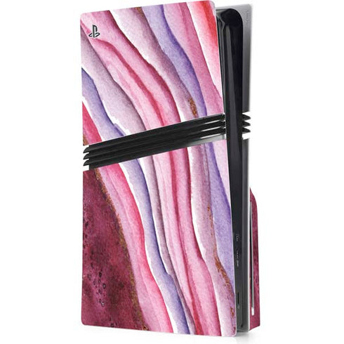 Plum Watercolor Geode PlayStation PS5 Skins