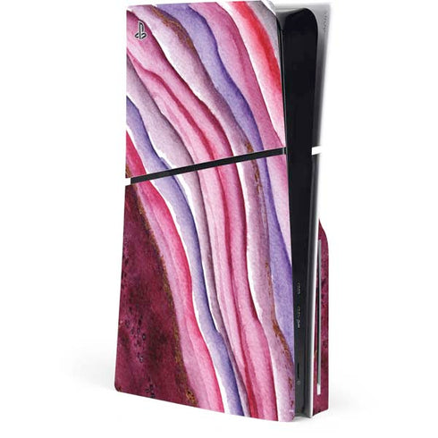 Plum Watercolor Geode PlayStation PS5 Skins