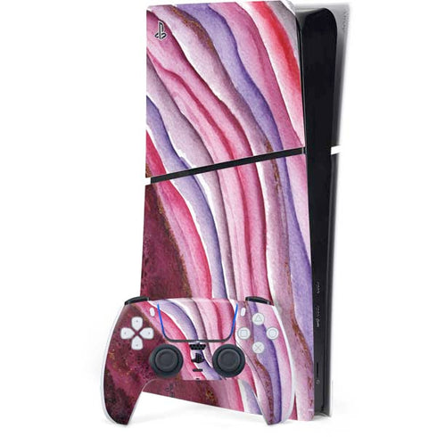 Plum Watercolor Geode PlayStation PS5 Skins