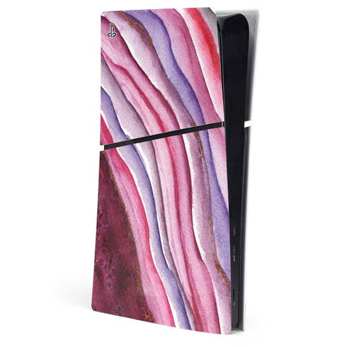Plum Watercolor Geode PlayStation PS5 Skins