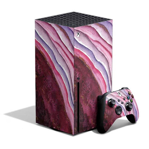 Plum Watercolor Geode Xbox Series X Skins