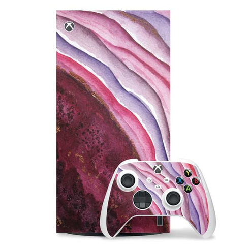 Plum Watercolor Geode Xbox Series X Skins