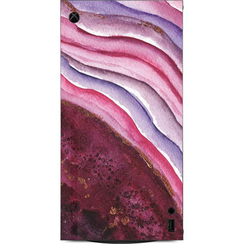Plum Watercolor Geode XBox Series X Digital Edition Console Skin