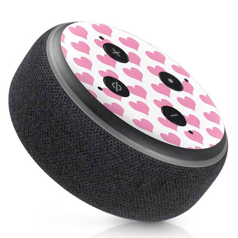 Plush Pink Hearts Amazon Echo Dot Skin