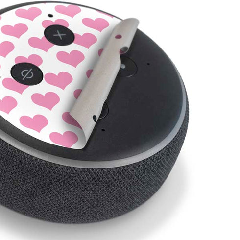 Plush Pink Hearts Amazon Echo Dot Skin