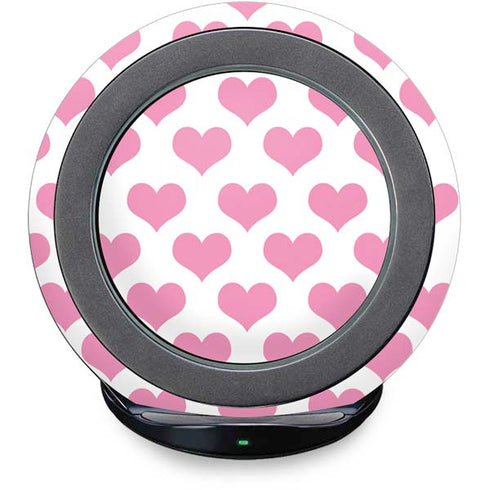 Plush Pink Hearts Fast Charge Wireless Charging Stand Skin