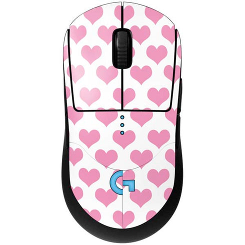 Plush Pink Hearts G Pro Wireless Gaming Mouse Skin