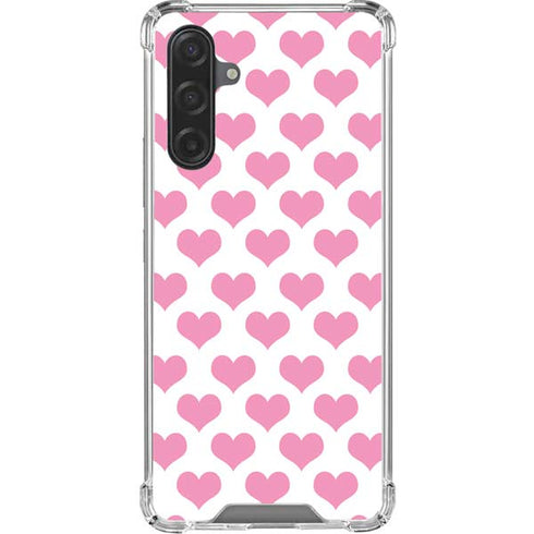 Plush Pink Hearts Galaxy A17 Clear Case