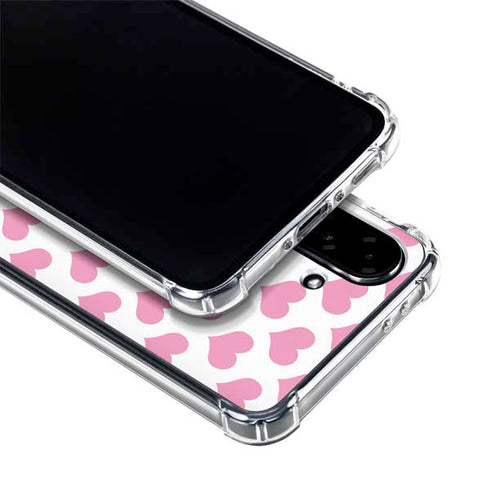 Plush Pink Hearts Galaxy A36 5G Clear Case