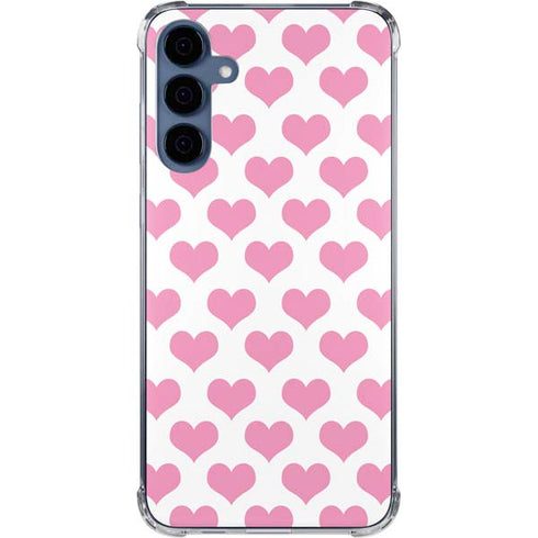 Plush Pink Hearts Galaxy A55 5G Clear Case