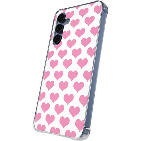 Plush Pink Hearts Galaxy A55 5G Clear Case