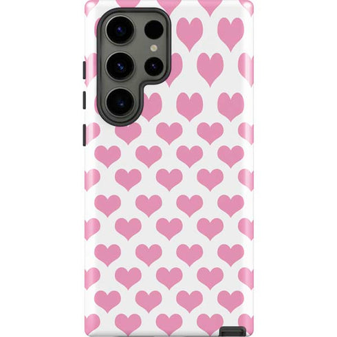 Plush Pink Hearts Galaxy S23 Ultra Pro Case