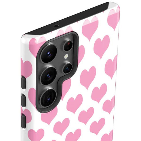 Plush Pink Hearts Galaxy S23 Ultra Pro Case