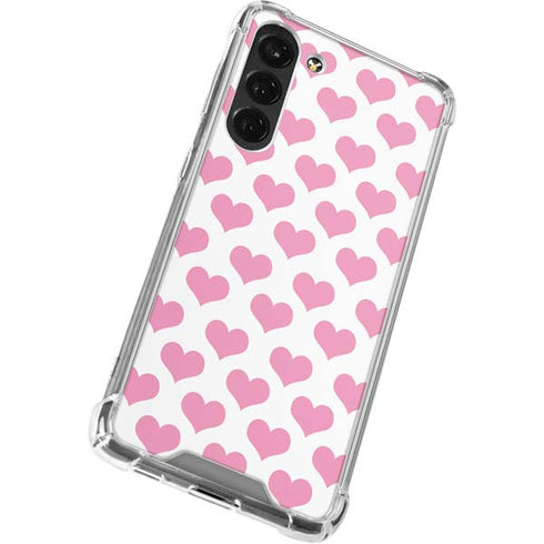 Plush Pink Hearts Galaxy S24 FE Clear Case