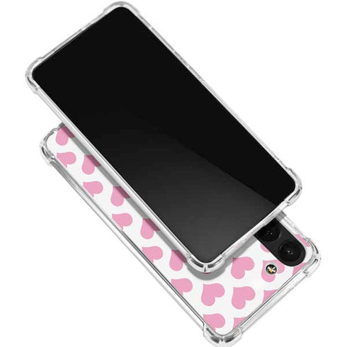 Plush Pink Hearts Galaxy S24 FE Clear Case