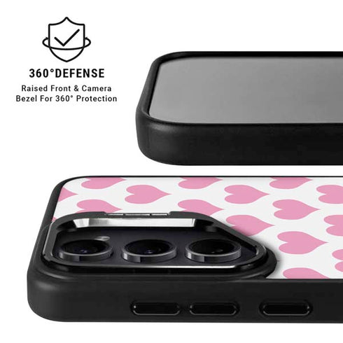 Plush Pink Hearts Galaxy S24 FE Kickstand Case