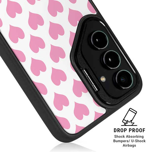 Plush Pink Hearts Galaxy S25 Plus Kickstand Case