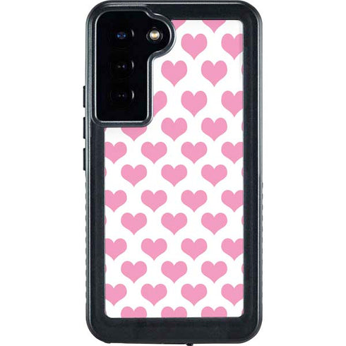 Plush Pink Hearts Galaxy S24 Plus Waterproof Case