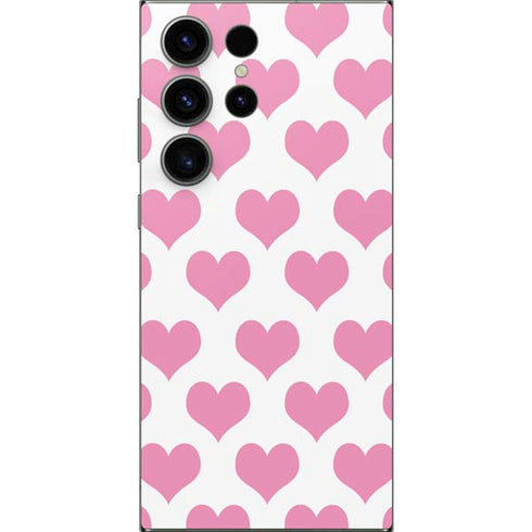 Plush Pink Hearts Galaxy S25 Ultra Skin