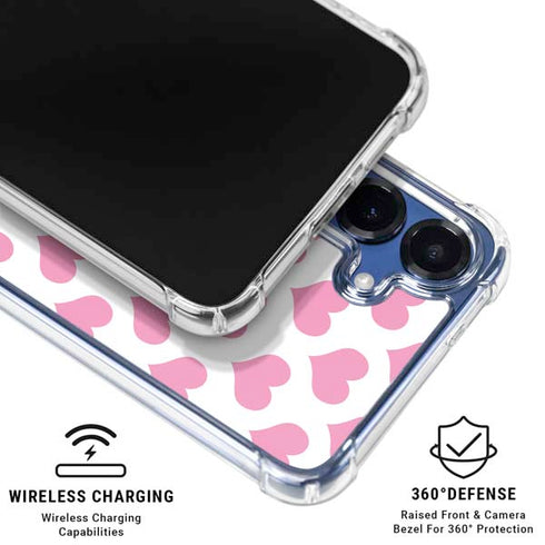 Plush Pink Hearts Galaxy S25 Plus Clear Case