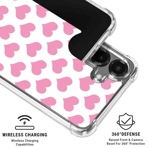 Plush Pink Hearts Galaxy S26 Clear Case