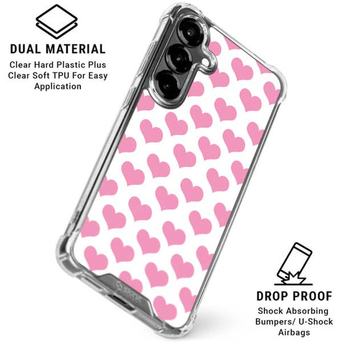 Plush Pink Hearts Galaxy S26 Plus Clear Case