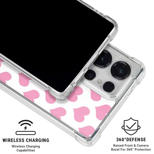 Plush Pink Hearts Galaxy S26 Ultra Clear Case