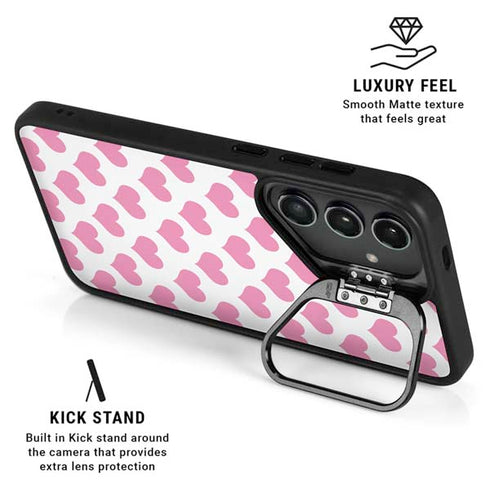 Plush Pink Hearts Galaxy S26 Ultra Kickstand Case