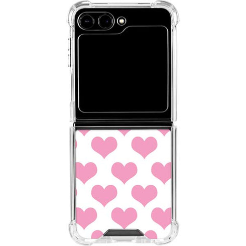 Plush Pink Hearts Galaxy Z Flip6 Clear Case
