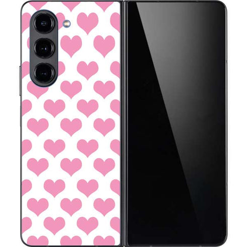 Plush Pink Hearts Galaxy Z Fold5 5G Skin