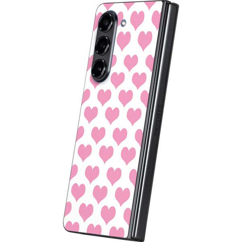 Plush Pink Hearts Galaxy Z Fold5 5G Skin