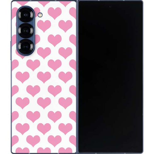 Plush Pink Hearts Galaxy Z Fold6 Skin