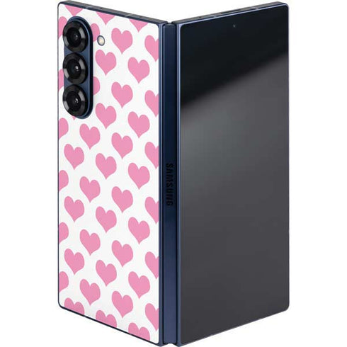 Plush Pink Hearts Galaxy Z Fold6 Skin