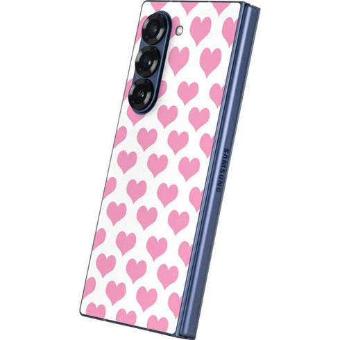 Plush Pink Hearts Galaxy Z Fold6 Skin