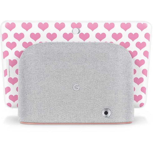 Plush Pink Hearts Google Home Hub Skin