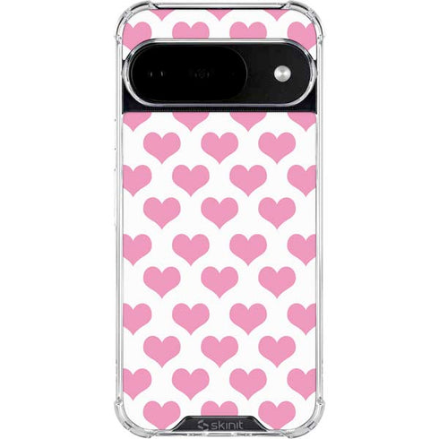Plush Pink Hearts Google Pixel 10 Clear Case