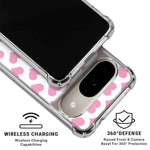 Plush Pink Hearts Google Pixel 10 Clear Case