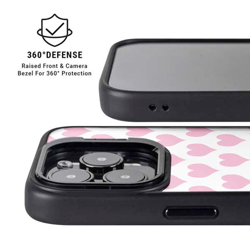 Plush Pink Hearts iPhone 13 Pro Kickstand Case