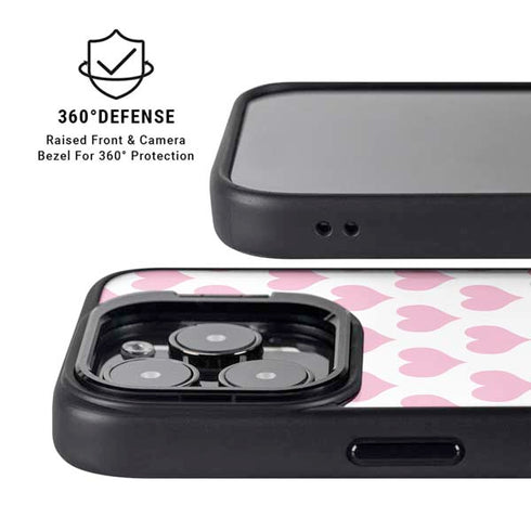 Plush Pink Hearts iPhone 14 Pro Max Kickstand Case