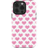Plush Pink Hearts iPhone 15 Pro Impact Case