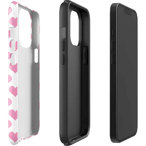 Plush Pink Hearts iPhone 15 Pro Impact Case
