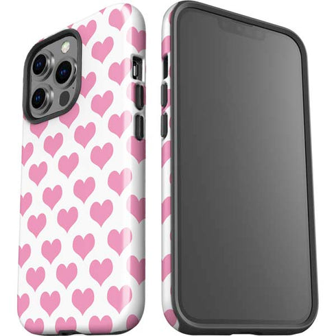 Plush Pink Hearts iPhone 15 Pro Impact Case